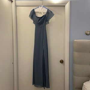 Twilight blue Azazie bridesmaids dress